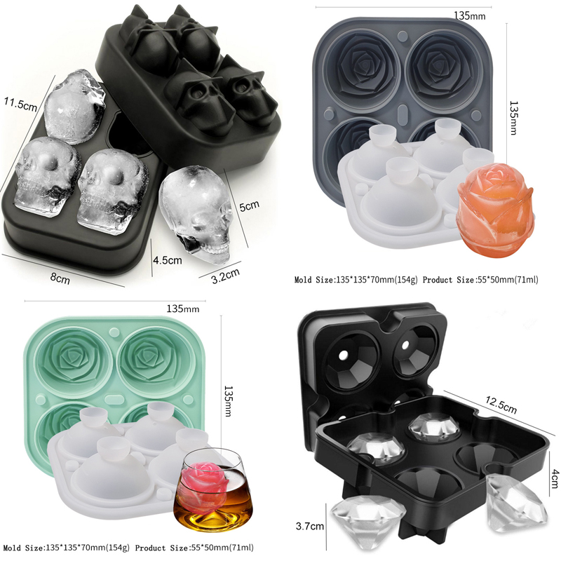 3D Silicone Diamond Skull Ice  - Ice Mold Sphere ulasan dan harga