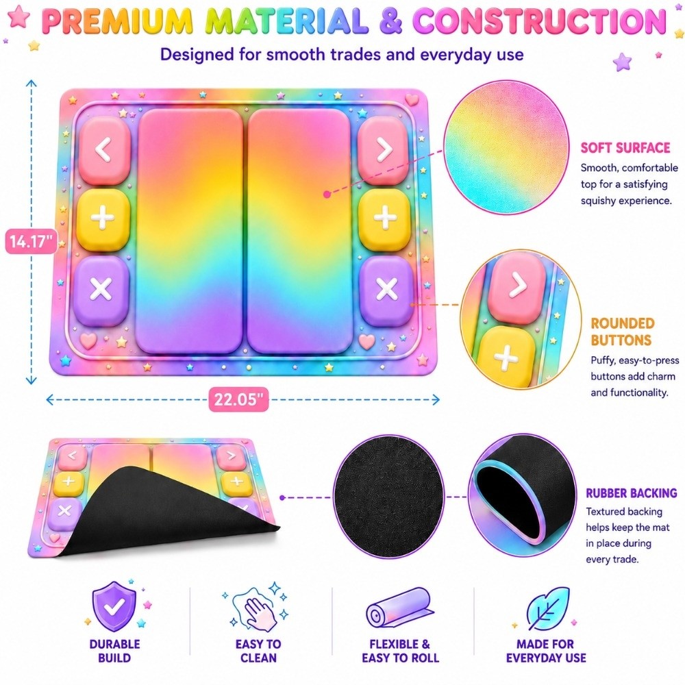 Rounded Buttons Fidget Trading - Bar Mat Rubber ulasan dan harga